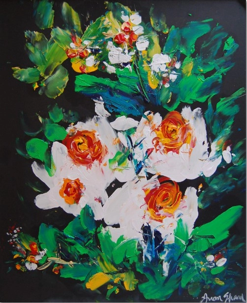 李榮耀，紅粉玫瑰，油畫，80x65 cm