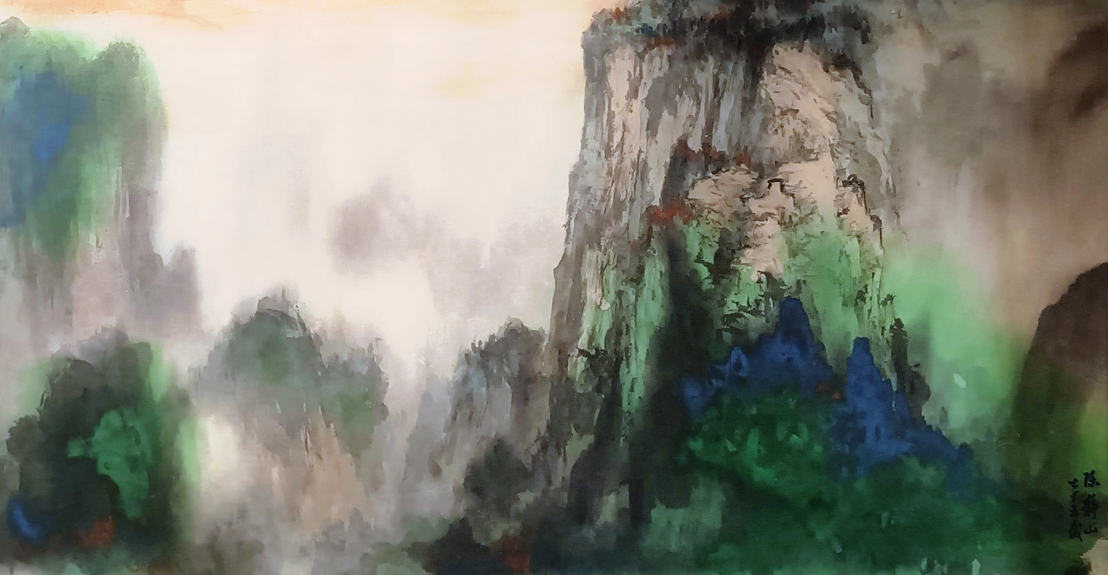 陳靜山_潑墨山水_80X152cm_水墨