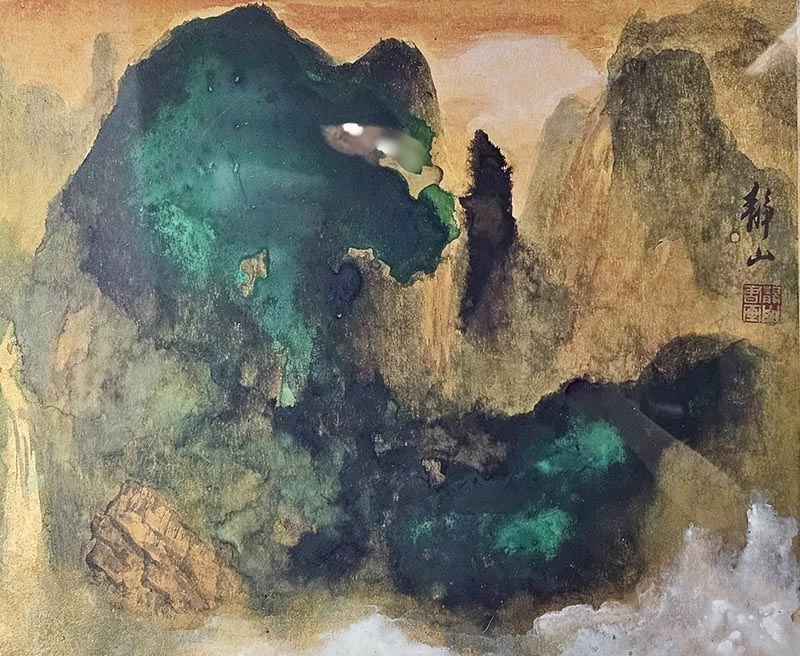 陳靜山 雨後空山 37.5X45cm 水墨